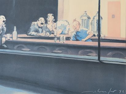 TINTIN - HERGÉ, D'APRÈS, dans le style d'Edward...
