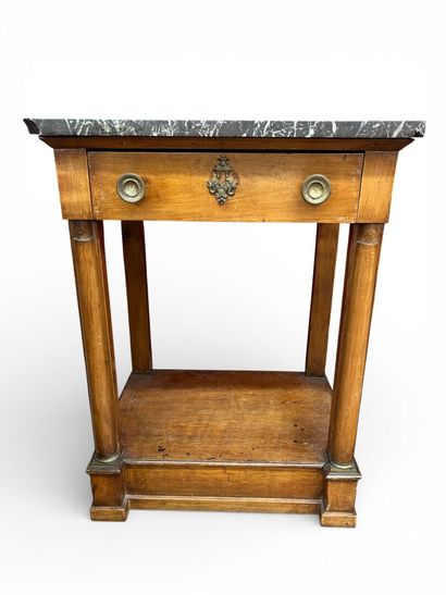 Petite CONSOLE en bois de placage à colonnes...