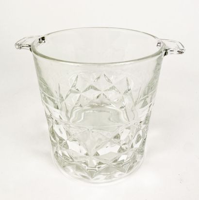 SCEAU à glaçons en verre moulé à décor de...