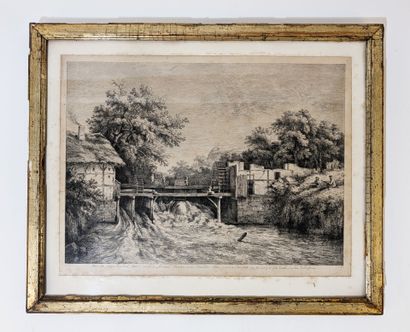 Lot de GRAVURES dont: 
- D'après RUISDAEL...