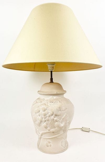 PIED DE LAMPE en céramique émaillée blanc...