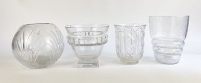 Lot de VASES en cristal dont Jean Sala pour...