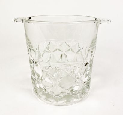SCEAU à glaçons en verre moulé à décor de...