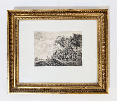 Lot de GRAVURES dont: 
- D'après RUISDAEL...