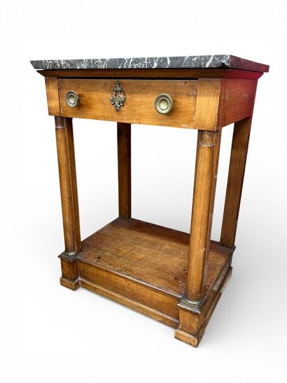 Petite CONSOLE en bois de placage à colonnes...