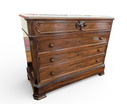 Commode en placage de palissandre ouvrant...