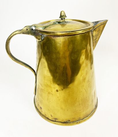 SAMOVAR en cuivre doré, anses et prises en...