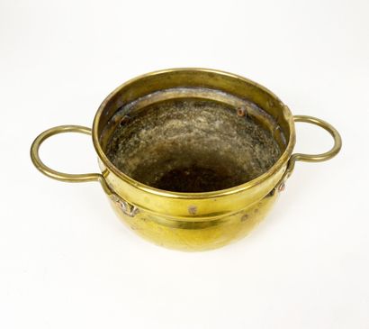 SAMOVAR en cuivre doré, anses et prises en...