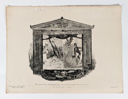 REUNION de deux gravures sur papier :
- 