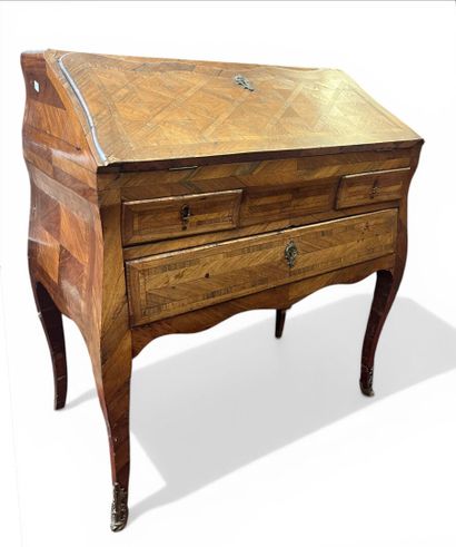 BUREAU DE PENTE en placage de bois de rose...