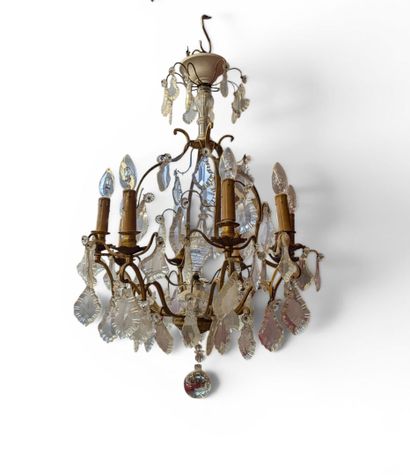 LUSTRE cage à 8 bras de lumière en métal...