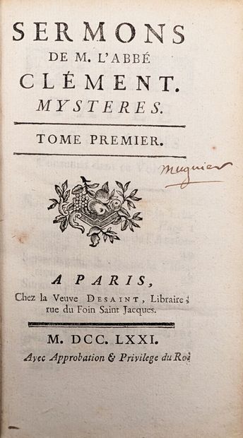 ABBÉ CLEMENT, Les sermons, les mystères,...