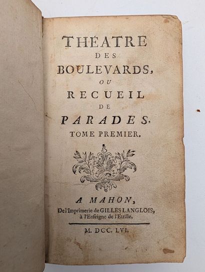 Théâtre des Boulevards, ou Recueil de parades....