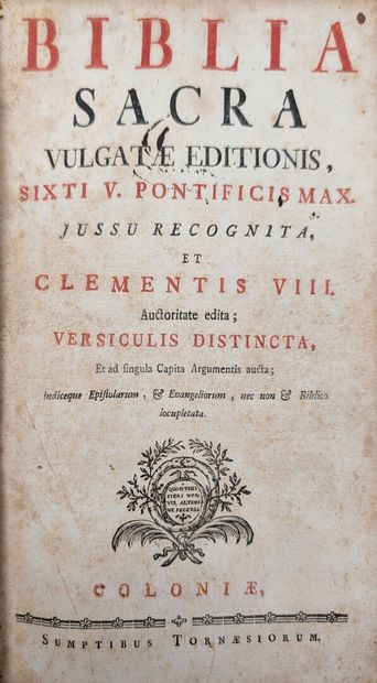 [Bible] 
BIBLIA SACRA vulgatae editionis,...