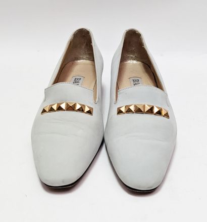 BALLY
Pair of light blue suede loafers with...