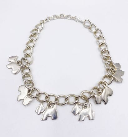 Silver plated metal necklace with a chain...