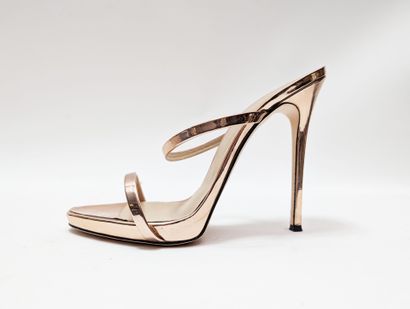 GIUSEPPE ZANOTTI 
Pair of gold-colored patent...