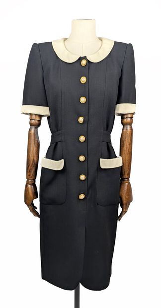 RENA LANGE
Black-and-white wool dress with...