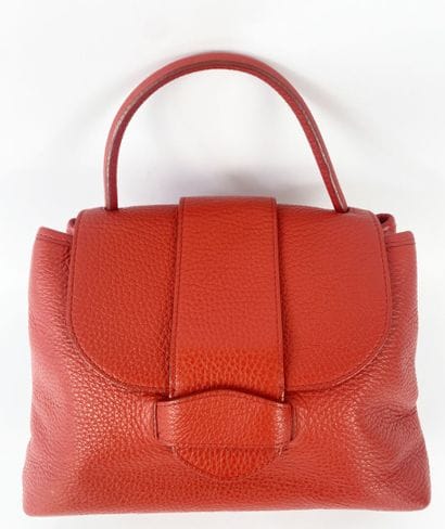 RENOUARD
Red grained leather bag, magnetic...
