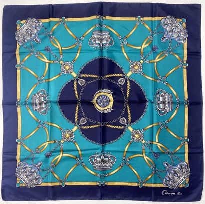 CARVEN Paris
Set of two silk scarves.
86...
