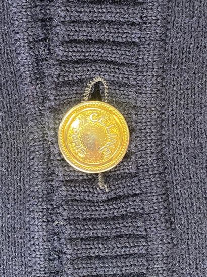 CELINE
Men's navy blue wool cardigan, deep...