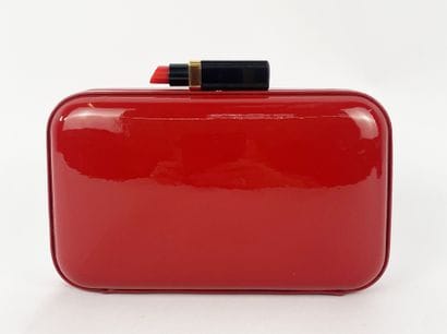 LULU GUINNESS
Red patent leather clutch bag,...