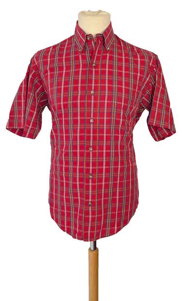COURREGES - Men's
Red cotton checkered shirt.
(Wear...