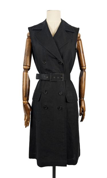 MAX MARA
Mid-length black linen dress with...