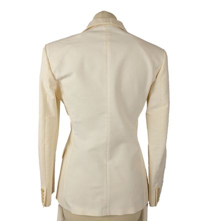 MAX MARA
Two-piece cotton suit in ivory white:
-...