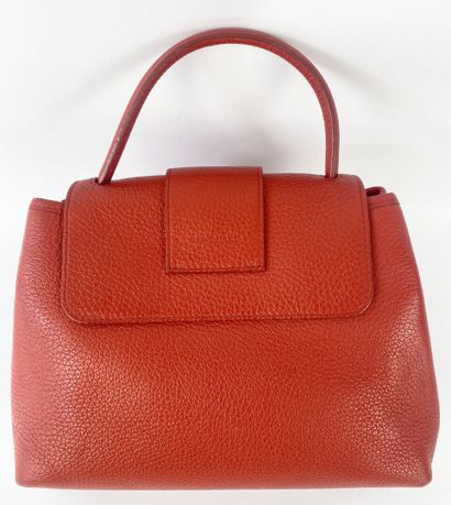 RENOUARD
Red grained leather bag, magnetic...