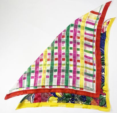 COURREGES Paris
Two silk chiffon scarves.
85...