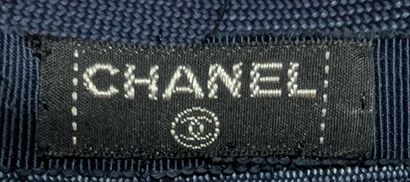 CHANEL
Women's navy blue woven straw hat...
