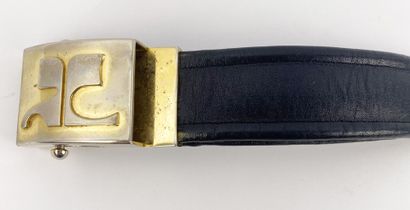 COURREGES
Adjustable navy blue box-grain...
