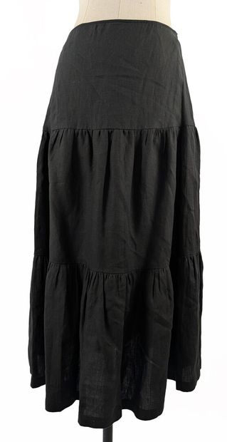 MAX MARA
Black mid-length linen skirt with...