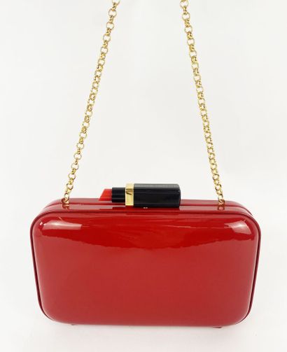 LULU GUINNESS
Red patent leather clutch bag,...