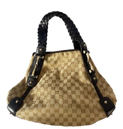 GUCCI
Beige GG Supreme canvas bag with brown...