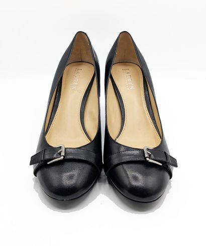 RALPH LAUREN
Pair of black leather pumps...