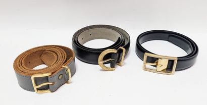 Set of 3 belts:
- WEINBERG, Gray leather...