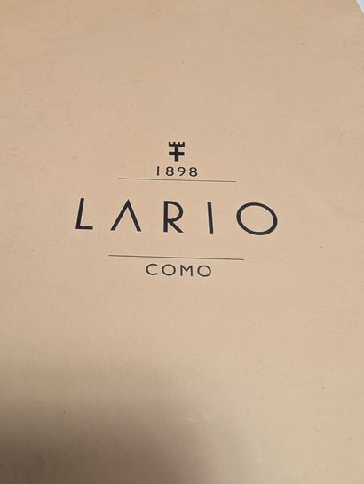LARIO
Pair of burgundy leather and fur heels...
