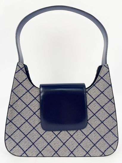 LANCEL
Navy blue canvas and patent leather...