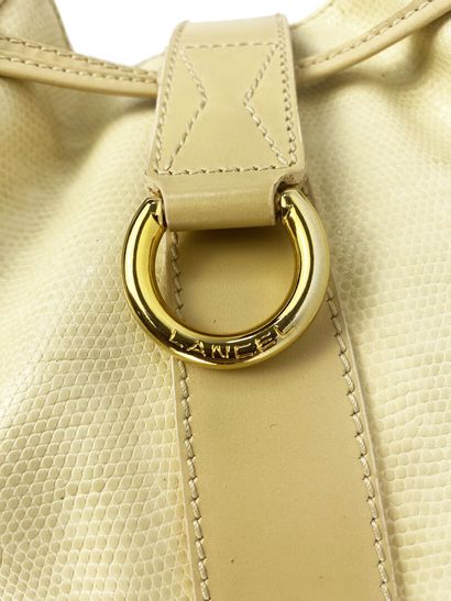 LANCEL
Beige leather and lizard-print leather...