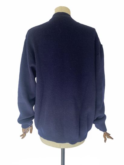 CELINE
Men's navy blue wool cardigan, deep...