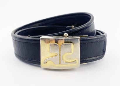 COURREGES
Adjustable navy blue box-grain...