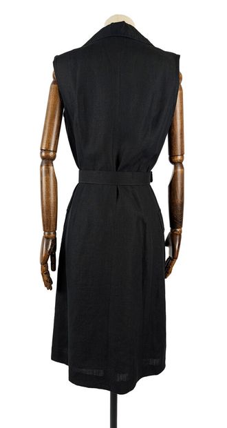 MAX MARA
Mid-length black linen dress with...