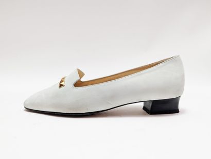 BALLY
Pair of light blue suede loafers with...