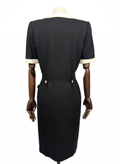 RENA LANGE
Black-and-white wool dress with...