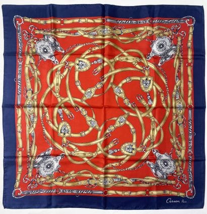 CARVEN Paris
Set of two silk scarves.
86...