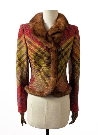 VALENTINO
Short wool jacket with a red and...