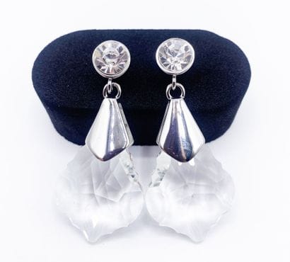SONIA RYKIEL
Pair of metal and glass stud...