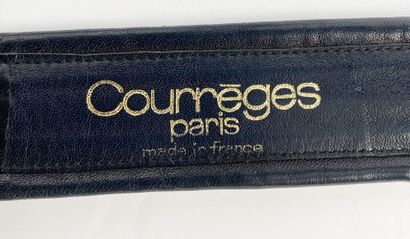 COURREGES
Adjustable navy blue box-grain...